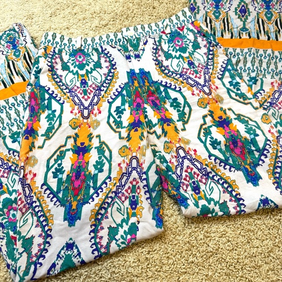 Flying Tomato Boho Pants Wide Leg Waist 28 Length 32 Colorful Pattern - Picture 1 of 2
